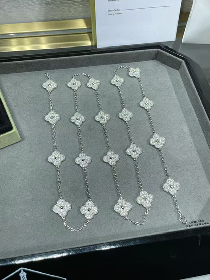 [Renovia Jewelry]CLOVER 20 MOTIFS FULL-DIAMOND NECKLACE