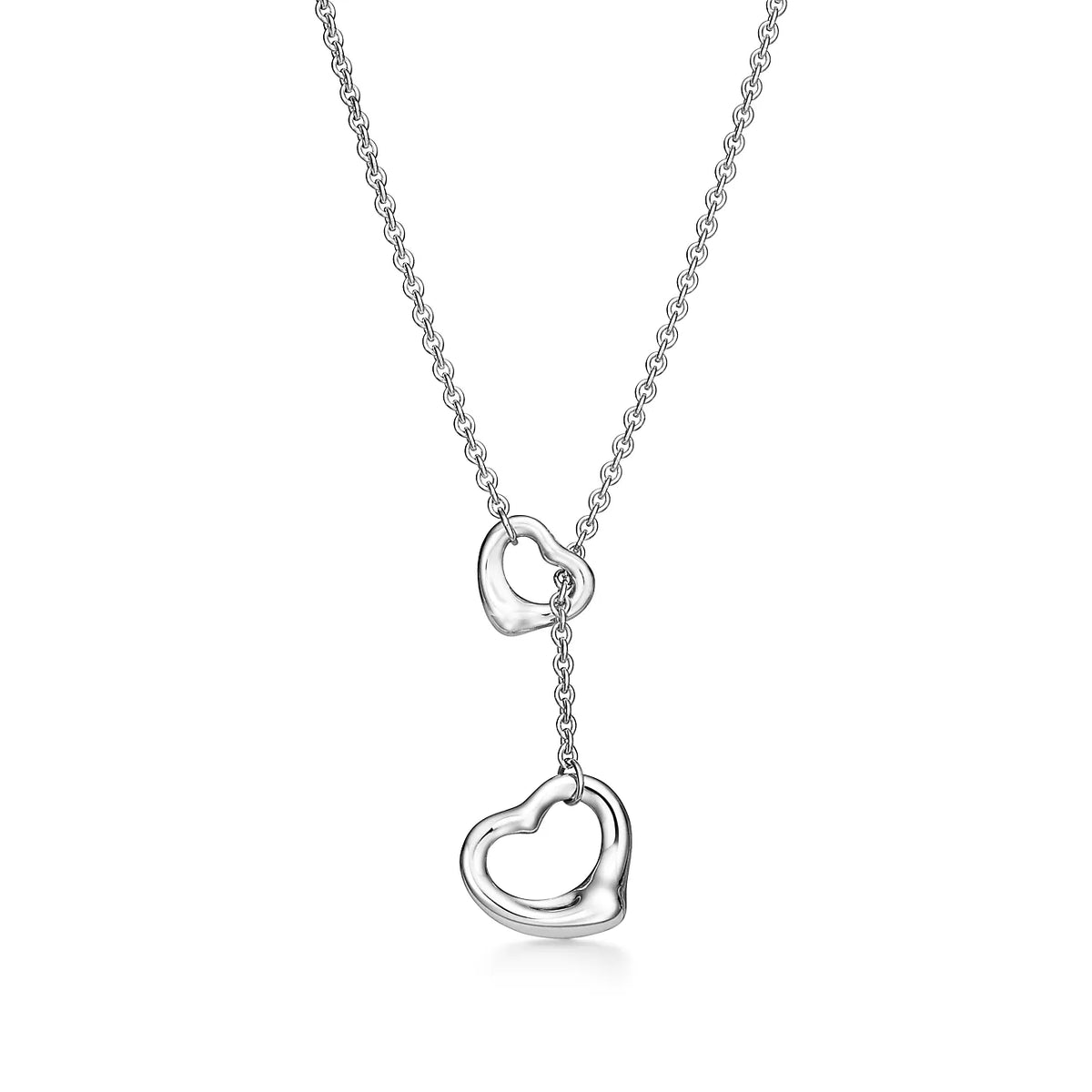 [Renovia Jewelry]OPEN HEART LARIAT NECKLACE SILVER