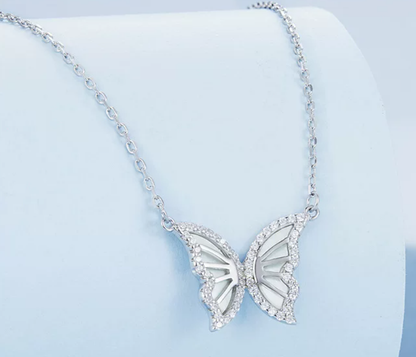 Platinum Bow Necklace