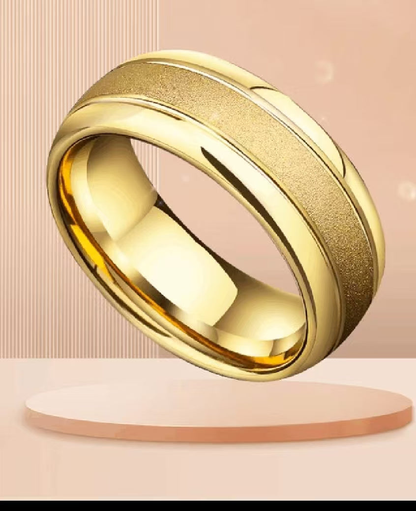 Men's Rotatable Lucky Ring, Gold-Plated Matte Trendy Band