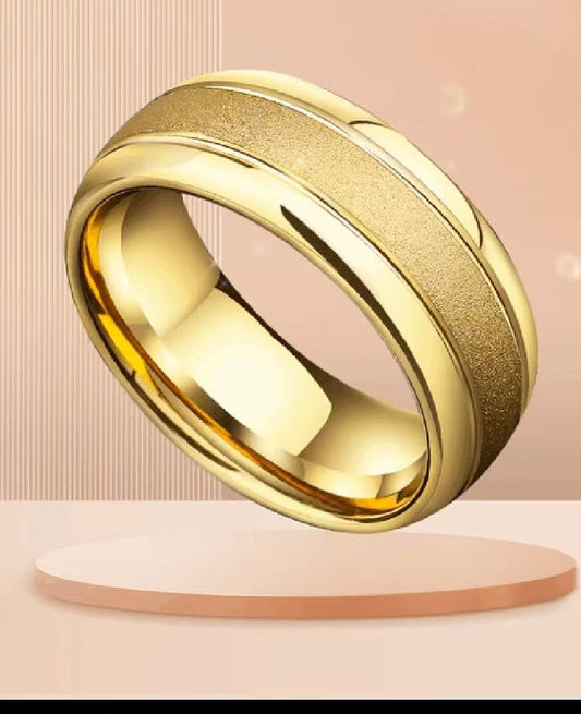 Men's Rotatable Lucky Ring, Gold-Plated Matte Trendy Band