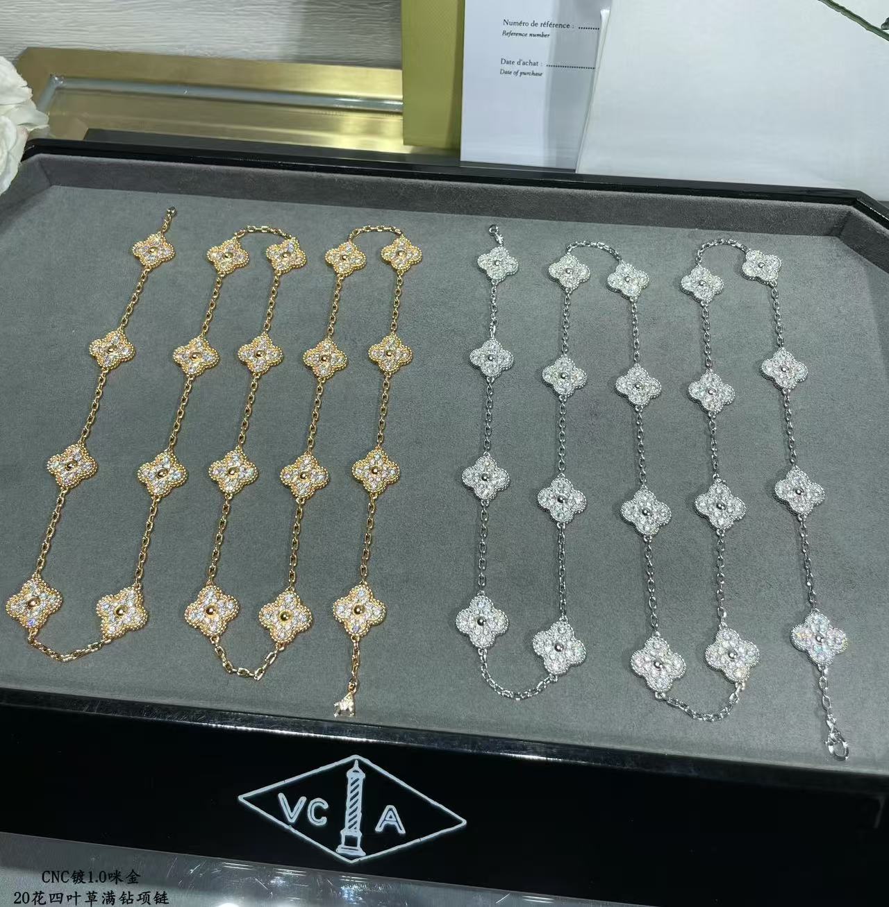 [Renovia Jewelry]CLOVER 20 MOTIFS FULL-DIAMOND NECKLACE