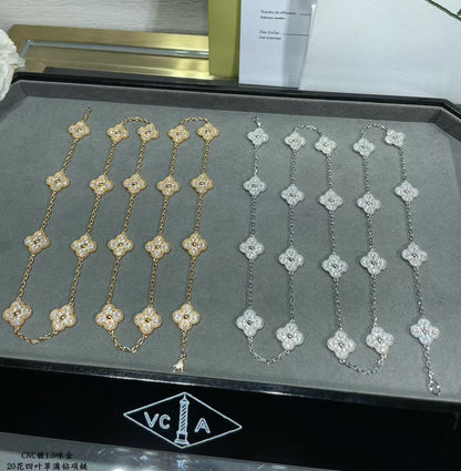 [Renovia Jewelry]CLOVER 20 MOTIFS FULL-DIAMOND NECKLACE