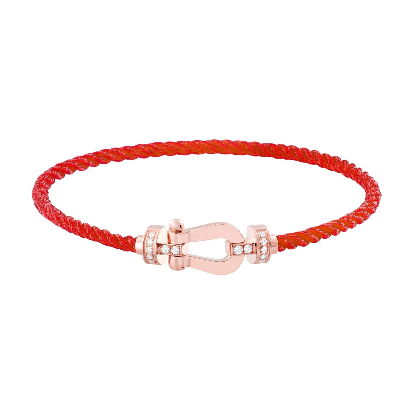 [Renovia Jewelry]FORCE 10 HALF DIAMOND PINK GOLD RED CORDERI LARGE AND MEDIUM MODEL