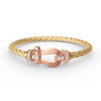 [Renovia Jewelry]FORCE LARGE HORSESHOE HALF DIAMOND BRACELET ROSE GOLD