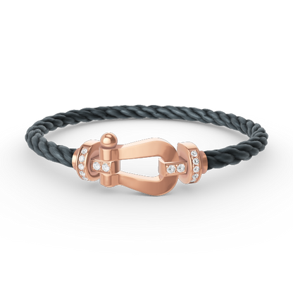 [Renovia Jewelry]FORCE LARGE HORSESHOE HALF DIAMOND BRACELET ROSE GOLD