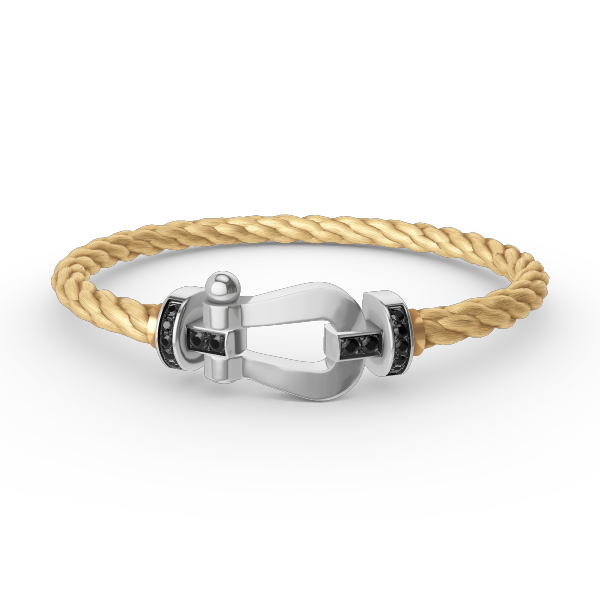 [Renovia Jewelry]FORCE LARGE HORSESHOE BLACK DIAMOND BRACELET SILVER