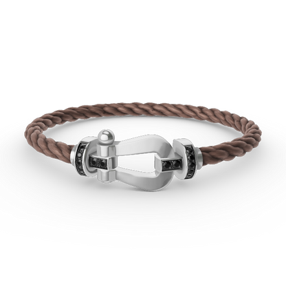 [Renovia Jewelry]FORCE LARGE HORSESHOE BLACK DIAMOND BRACELET SILVER