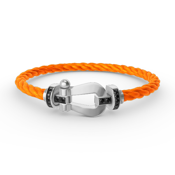 [Renovia Jewelry]FORCE LARGE HORSESHOE BLACK DIAMOND BRACELET SILVER