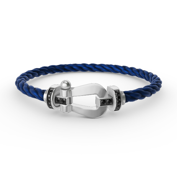 [Renovia Jewelry]FORCE LARGE HORSESHOE BLACK DIAMOND BRACELET SILVER