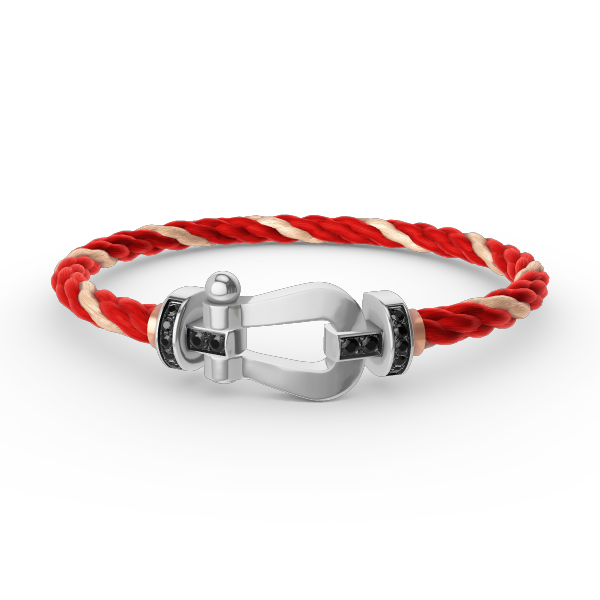 [Renovia Jewelry]FORCE LARGE HORSESHOE BLACK DIAMOND BRACELET SILVER