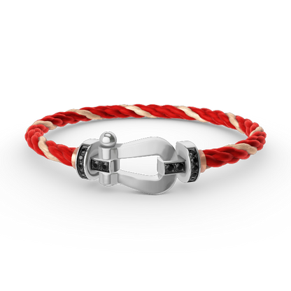 [Renovia Jewelry]FORCE LARGE HORSESHOE BLACK DIAMOND BRACELET SILVER