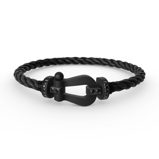 [Renovia Jewelry]FORCE LARGE SERIES HORSESHOE BLACK SAMURAI BRACELET