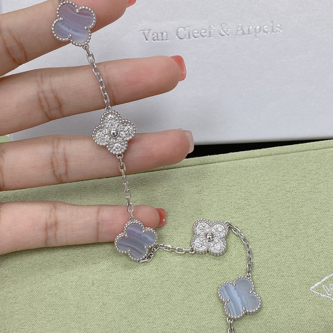 [Renovia Jewelry] CLOVER 5 MOTIF PURPLE CHALCEDONY BRACELET COLLECTION