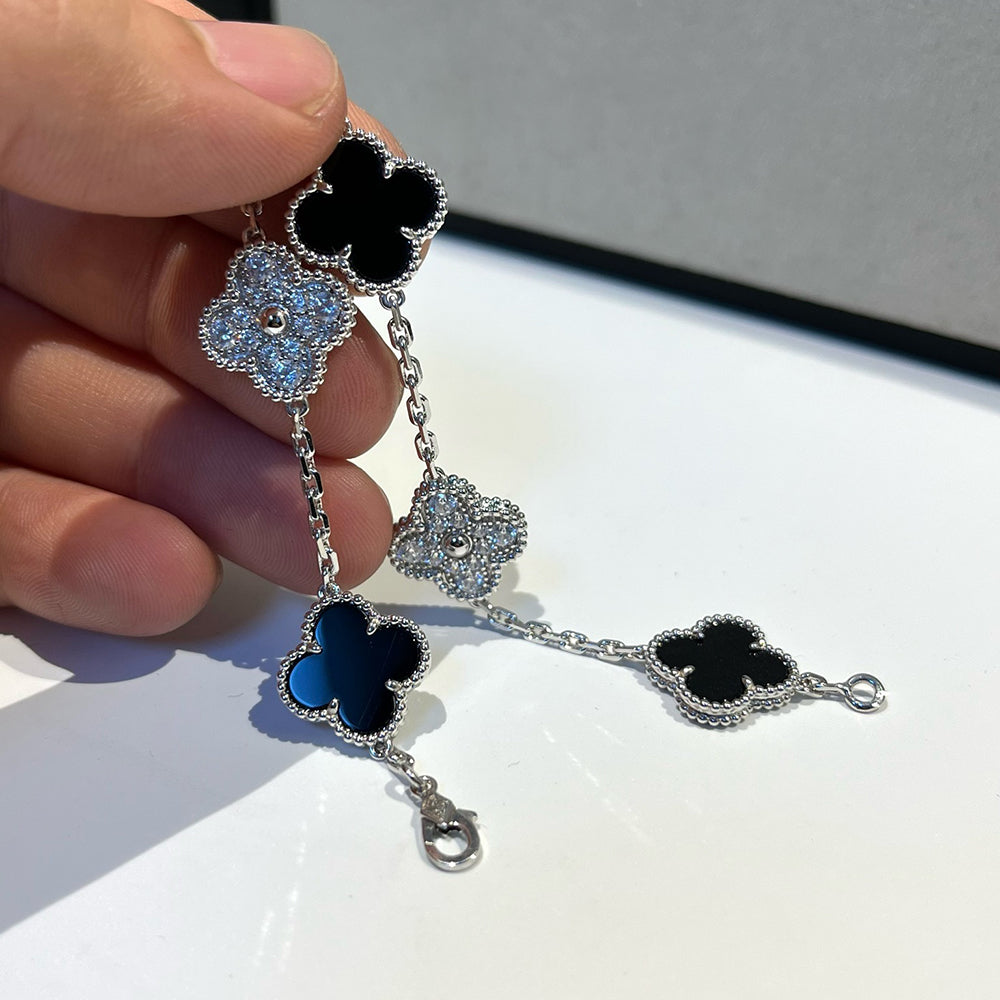 [Renovia Jewelry] CLOVER 5 MOTIF ONYXS BRACELET COLLECTION