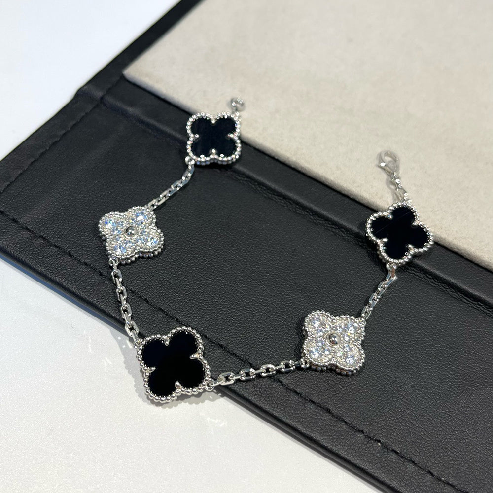 [Renovia Jewelry] CLOVER 5 MOTIF ONYXS BRACELET COLLECTION