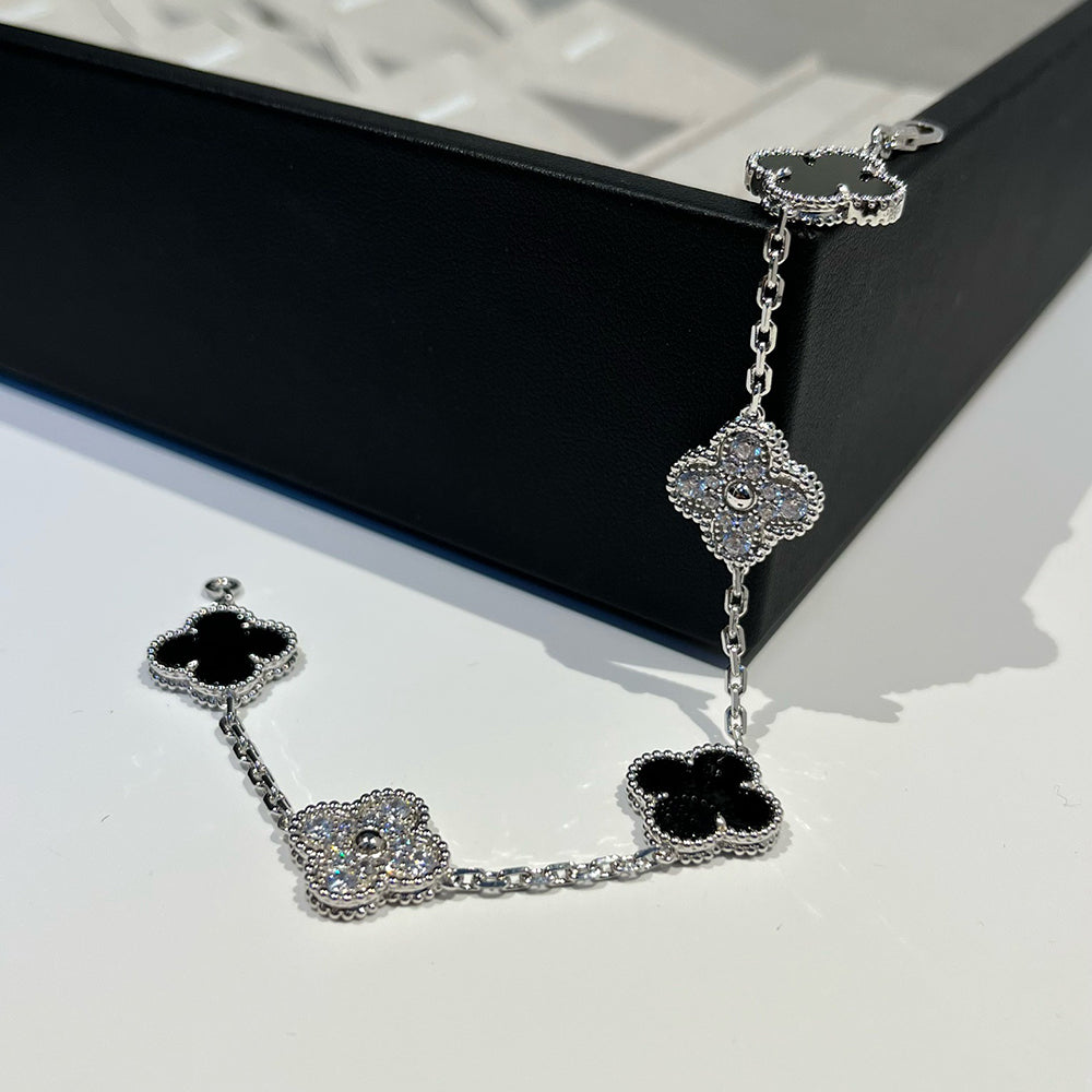 [Renovia Jewelry] CLOVER 5 MOTIF ONYXS BRACELET COLLECTION