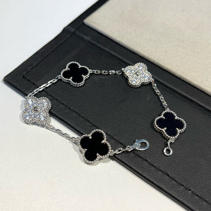 [Renovia Jewelry] CLOVER 5 MOTIF ONYXS BRACELET COLLECTION