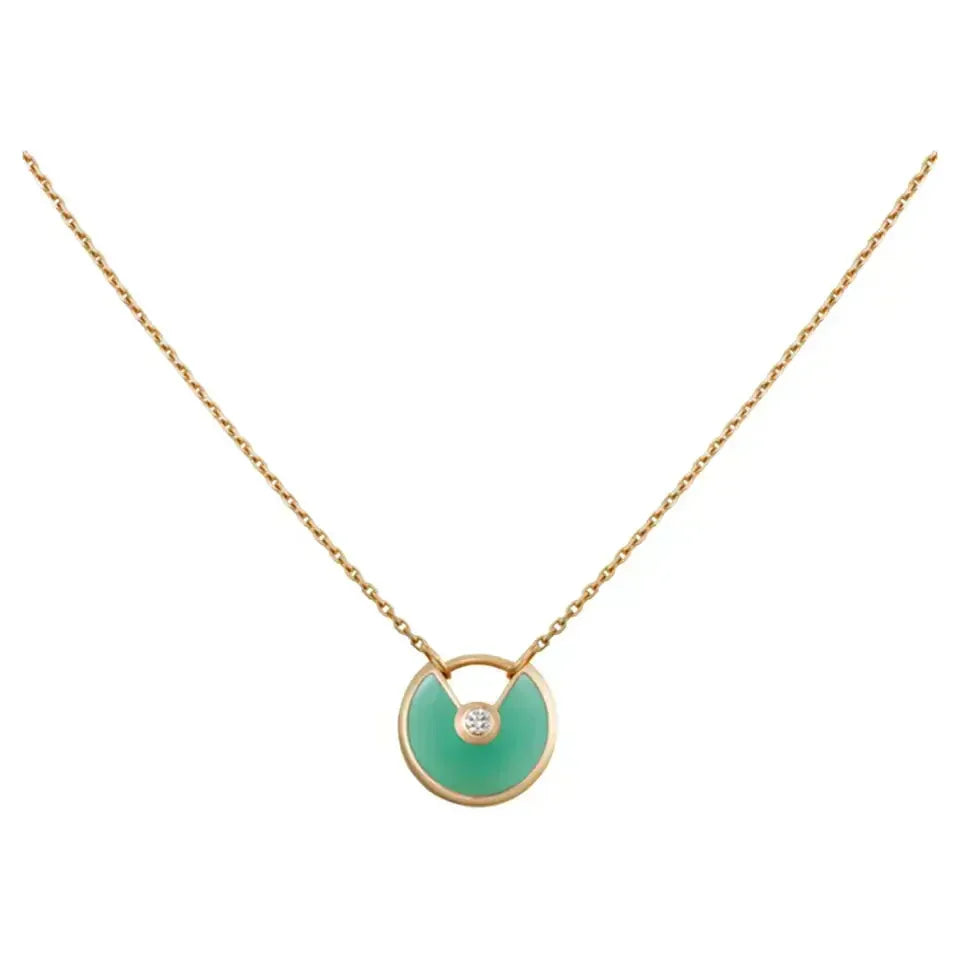 [Renovia Jewelry]AMULETTE GOLD MALACHITE NECKLACE