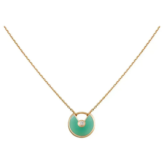 [Renovia Jewelry]AMULETTE GOLD MALACHITE NECKLACE