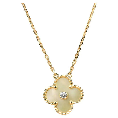 [Renovia Jewelry]CLOVER 15MM DIAMOND GOLD MOTHER OF PEARL NECKLACE