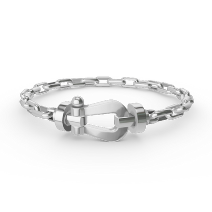 [Renovia Jewelry]FORCE LARGE HORSESHOE CLASP  METAL BRACELET