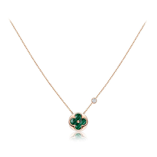 [Renovia Jewelry]SUN PEDANT PINK GOLD 1 DIAMOND NECKLACE