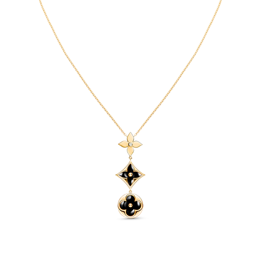 [Renovia Jewelry]STAR AND SUN ONYX PINK GOLD NECKLACE