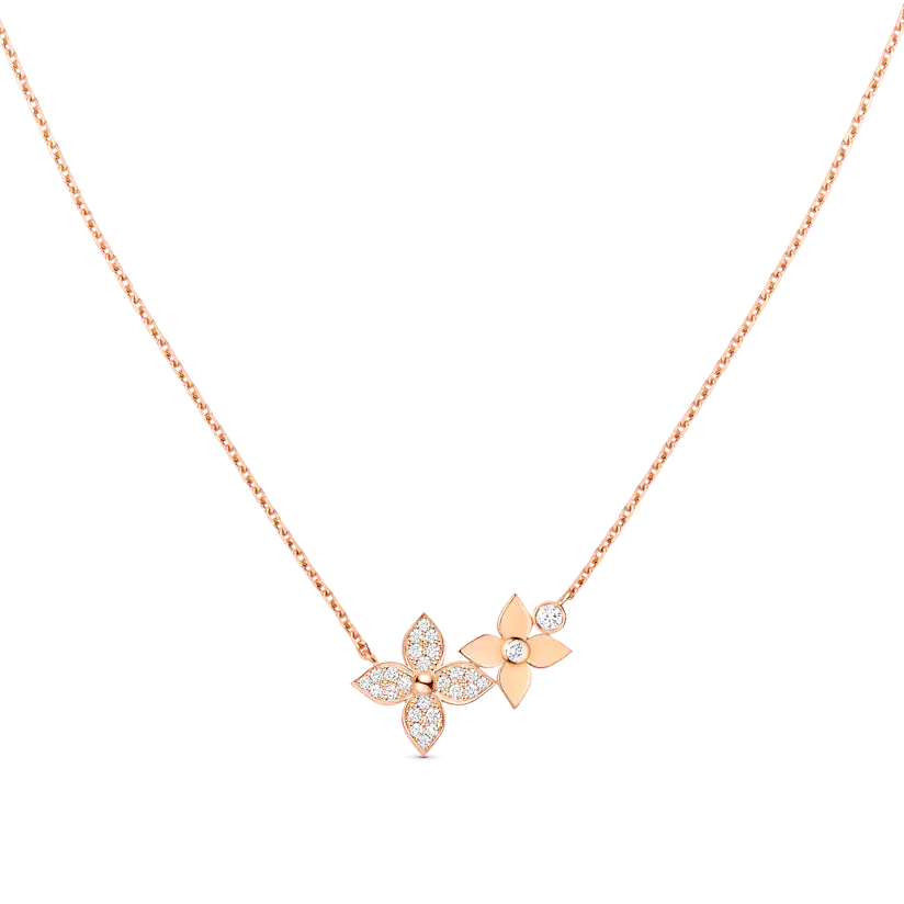 [Renovia Jewelry]STAR BLOSSOM NECKLACE PINK GOLD DIAMONDS