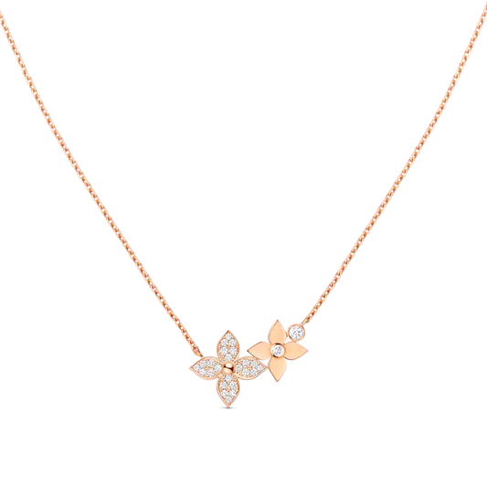 [Renovia Jewelry]STAR BLOSSOM NECKLACE PINK GOLD DIAMONDS