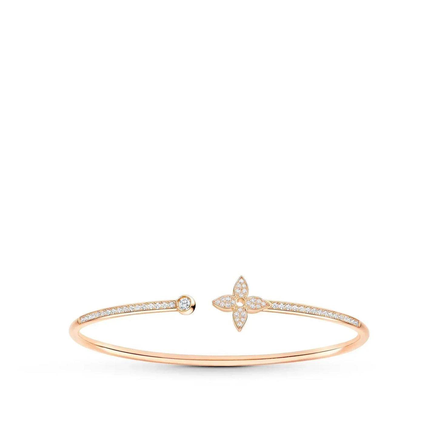 [Renovia Jewelry]IDYLLE PINK GOLD OPEN BRACELET DIAMOND PAVED