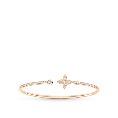 [Renovia Jewelry]IDYLLE PINK GOLD OPEN BRACELET DIAMOND PAVED
