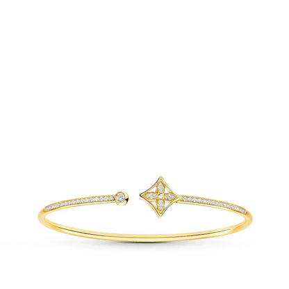 [Renovia Jewelry]IDYLLE GOLD OPEN BRACELET DIAMOND PAVED