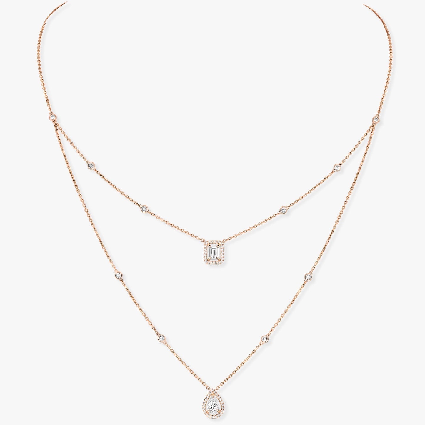 [Renovia Jewelry]MY TWIN 2 ROW DIAMOND NECKLACE
