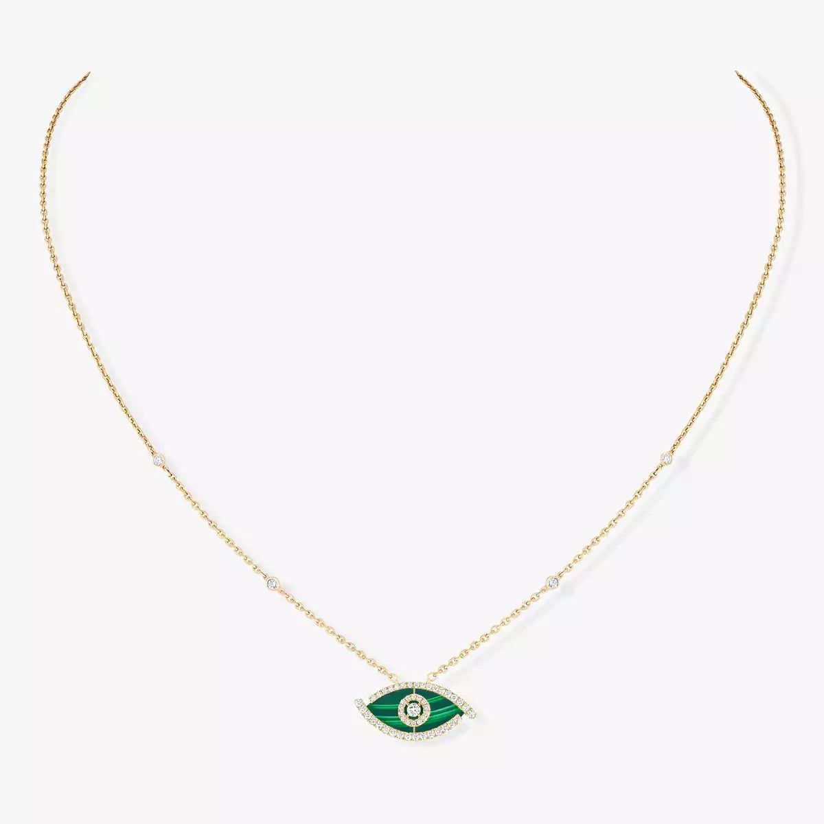 [Renovia Jewelry]Lucky Eye Diamond Necklace in Rose Gold and Turquoise
