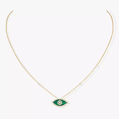 [Renovia Jewelry]Lucky Eye Diamond Necklace in Rose Gold and Turquoise