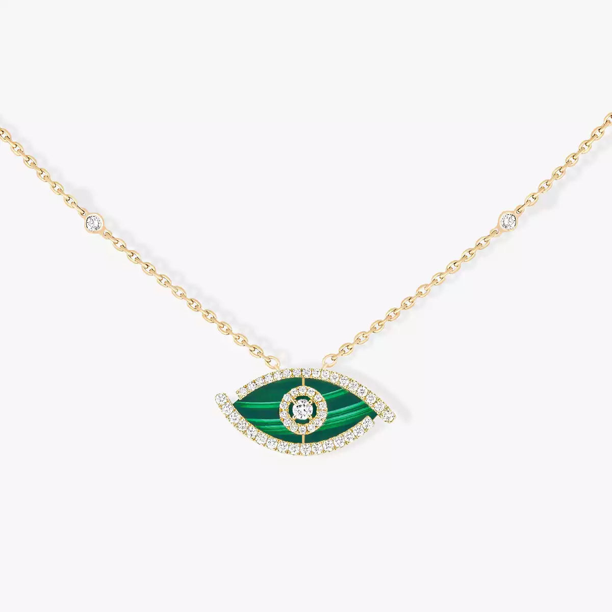 [Renovia Jewelry]Lucky Eye Diamond Necklace in Rose Gold and Turquoise