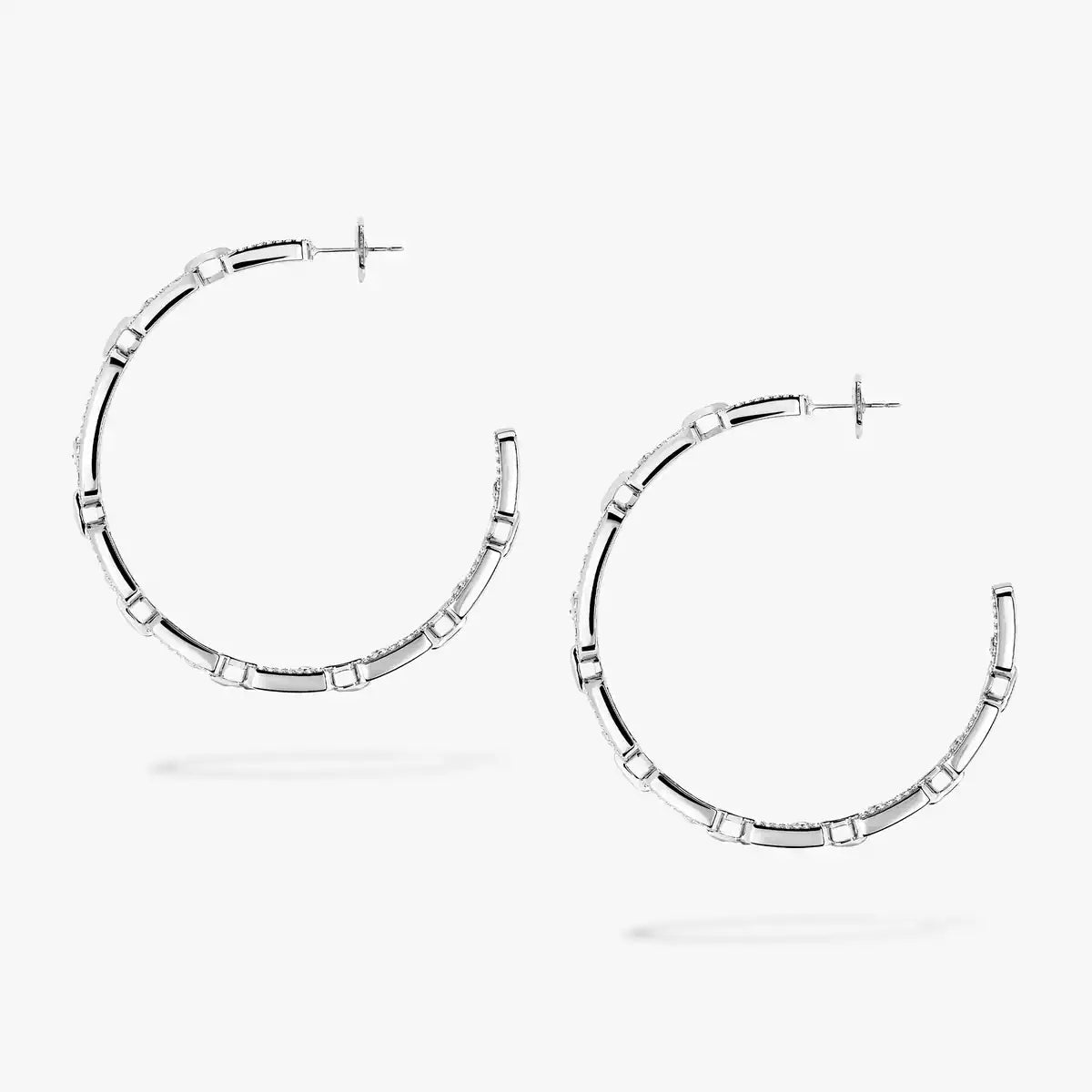 [[Renovia Jewelry]Move Link Diamond Hoop Earrings