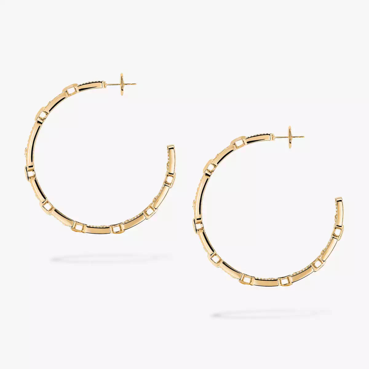 [[Renovia Jewelry]Move Link Diamond Hoop Earrings