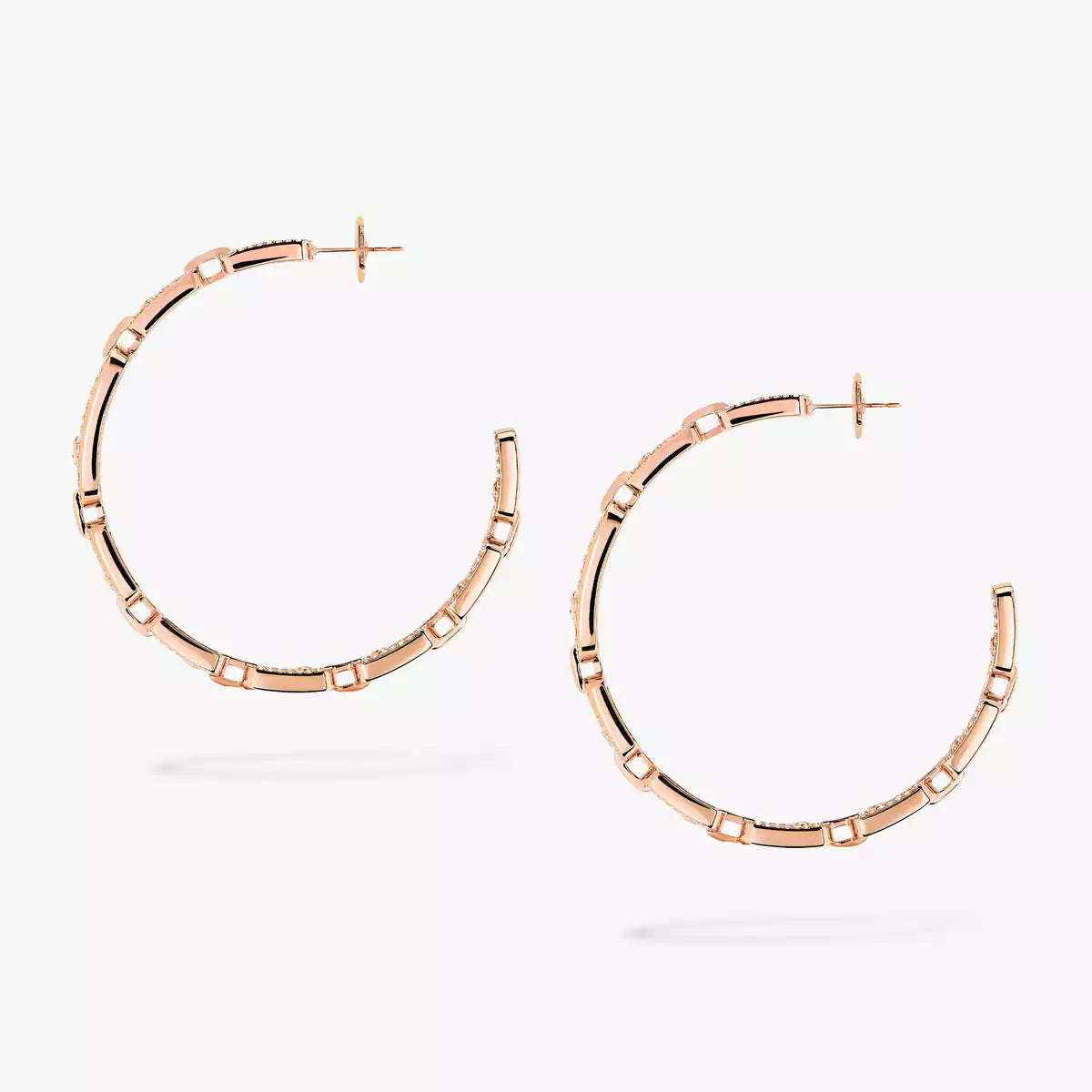 [[Renovia Jewelry]Move Link Diamond Hoop Earrings