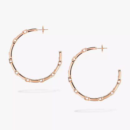 [[Renovia Jewelry]Move Link Diamond Hoop Earrings