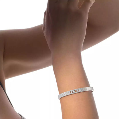 [Renovia Jewelry]Move Noa Ciselé half pavé bangle