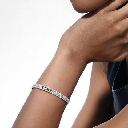 [Renovia Jewelry]Move Noa Full Pavé Diamond Bangle Bracelet