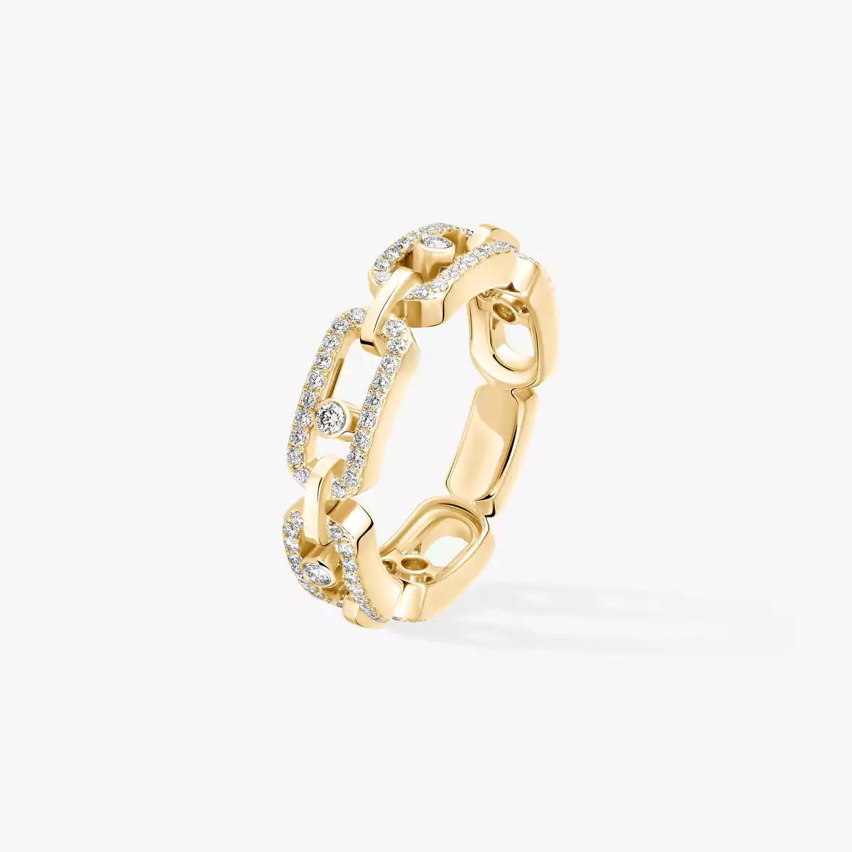 [Renovia Jewelry]Move Link Pave_-Set Diamond Ring in Gold