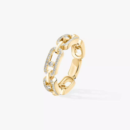 [Renovia Jewelry]Move Link Pave_-Set Diamond Ring in Gold