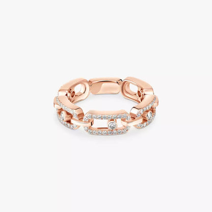 [Renovia Jewelry]Move Link Pave_-Set Diamond Ring in Gold