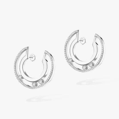 [Renovia Jewelry]Move Romane Small Diamond Hoop Earrings