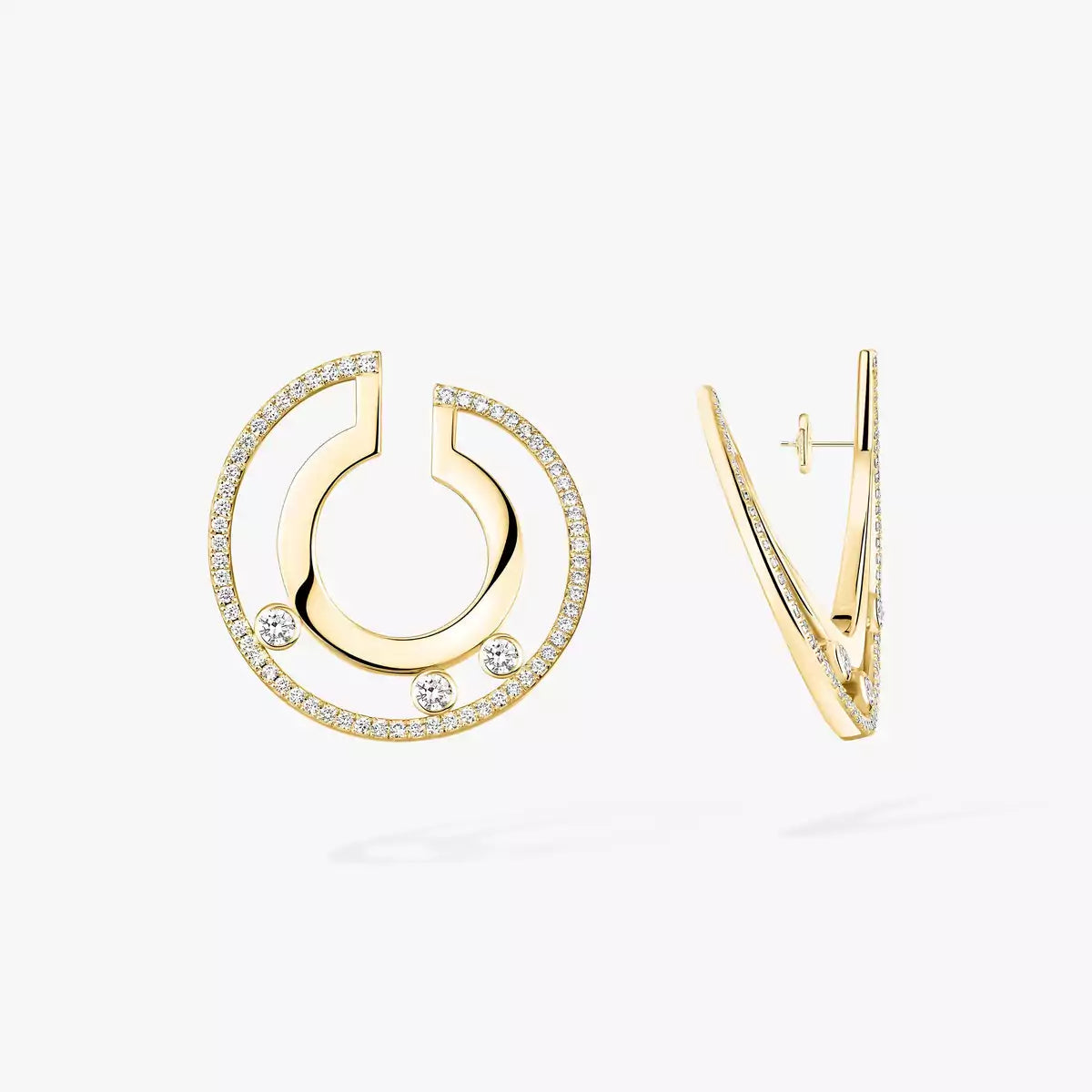 [Renovia Jewelry]Move Romane Small Diamond Hoop Earrings