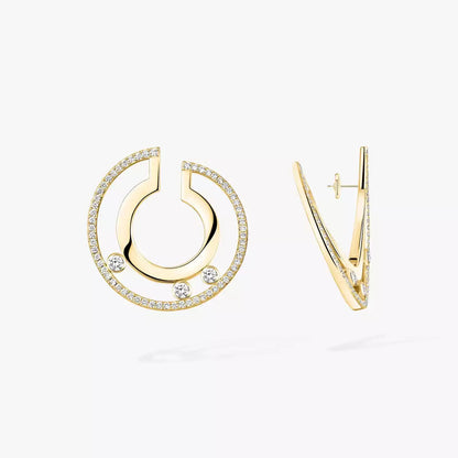[Renovia Jewelry]Move Romane Small Diamond Hoop Earrings