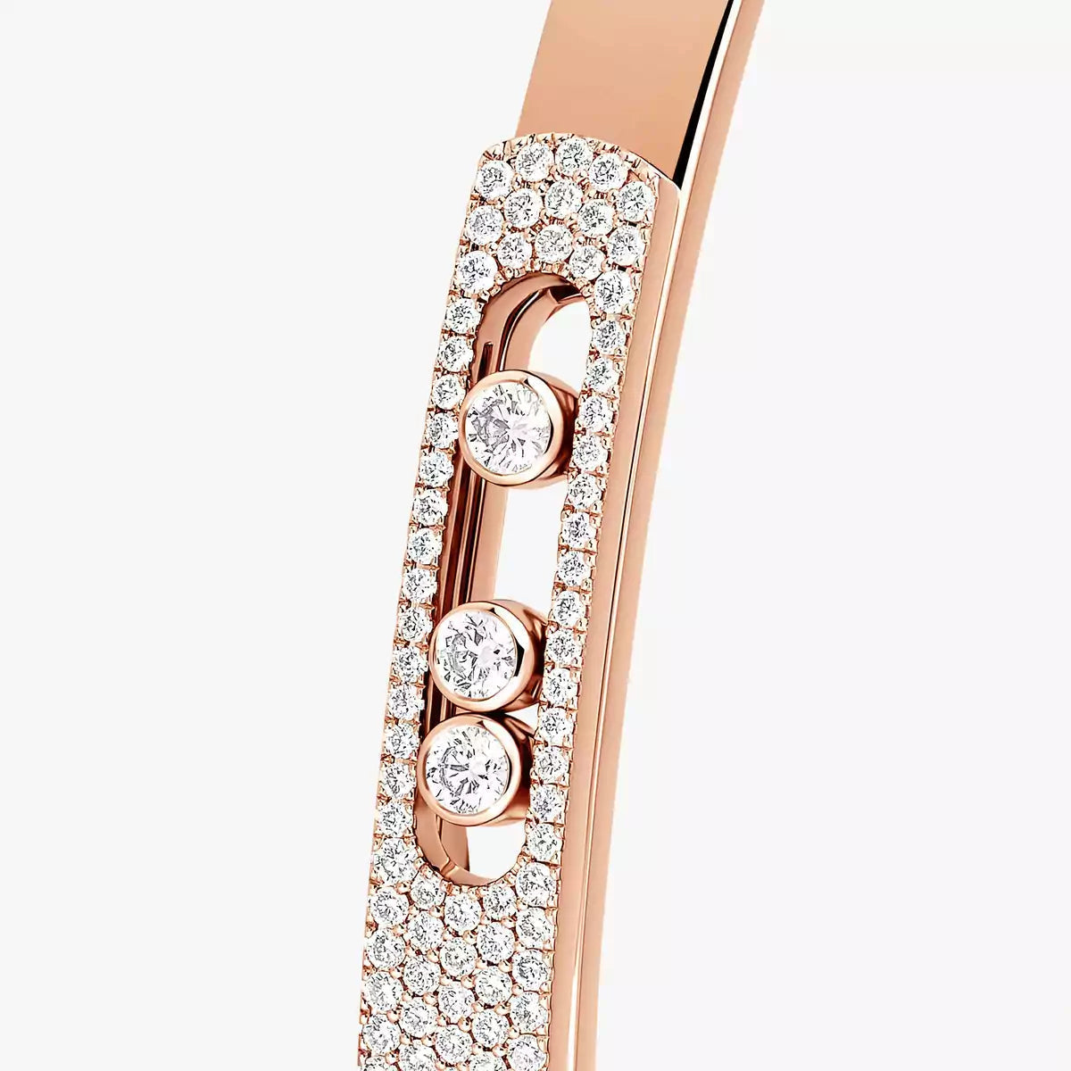 [Renovia Jewelry]Move Noa Rose Gold Pavé Diamond Bangle Bracelet